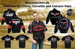 Nascarjacken.de, Chevrolet, Corvette, Camaro, Jacken, Hemden, T-Shirts und Basecaps. Original und lizenzierte US-Importe.