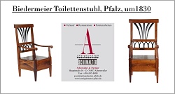  Auf dem Bild sehen Sie: Biedermeier Toilettenstuhl, Weingarten, Pfalz, um 1830